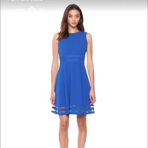 Calvin Klein Women's Sleeveless Fit and Flare Dress - Royal Blue - size 4P